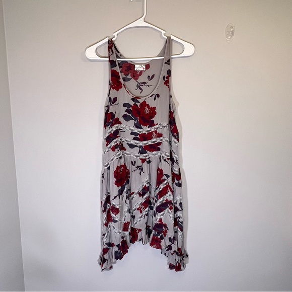 Free People Voile Trapeze Slip Dress Floral Lace Boho Size XS - Picture 4 of 11